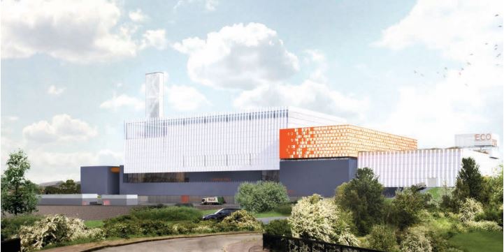 artists impression of the planned new edmonton incinerator
