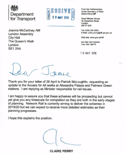 letter to joanne mcartney re pg and ap station accessibility