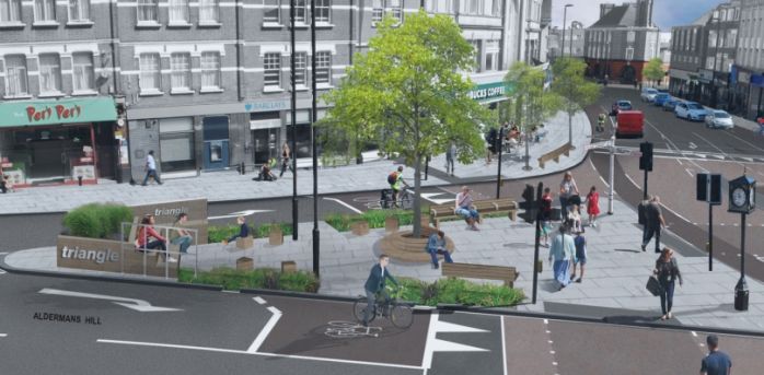 palmers green triangle possible public realm enhancement
