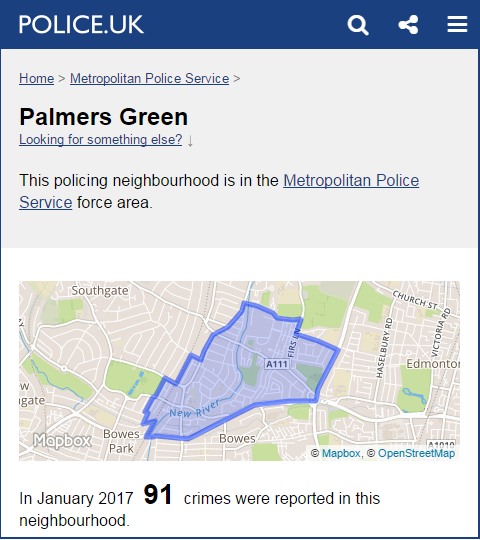 police uk website palmers green