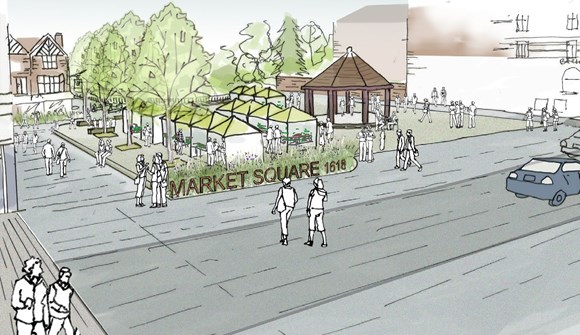 artist's impression of church street enfield as a healthy street