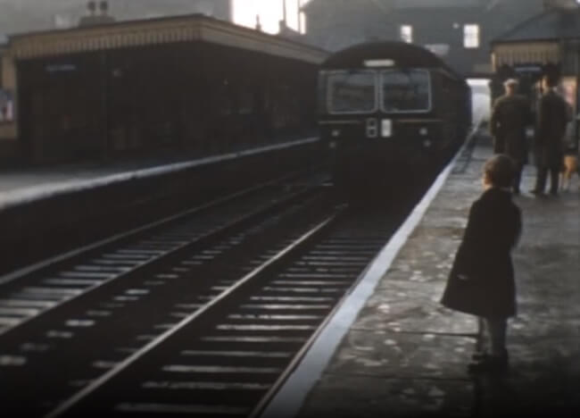 diesel train at palmers green 1959