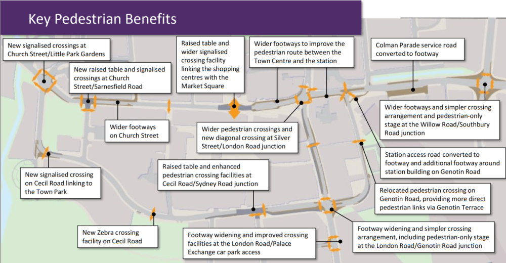 enfield town key pedestrian benefits