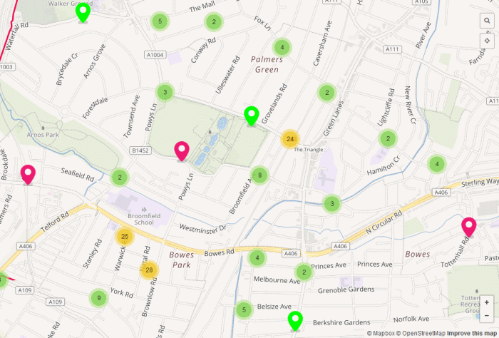 ideas map palmers green area