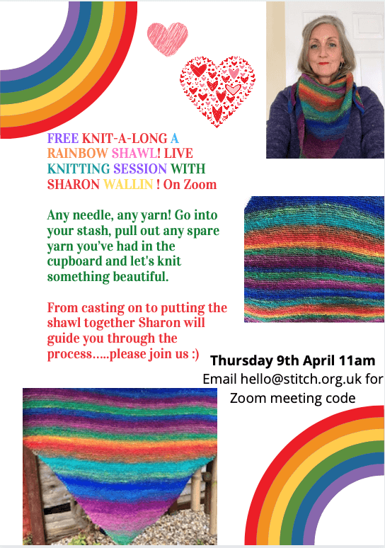 knit along a rainbow shawl