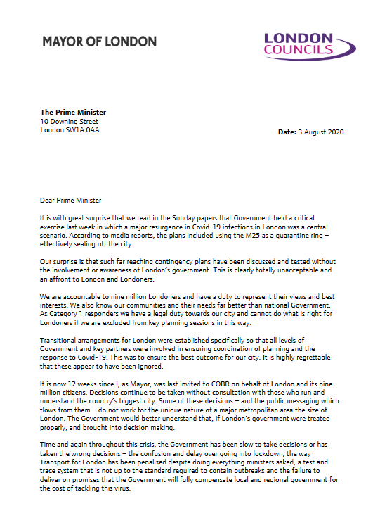 prime minister letter