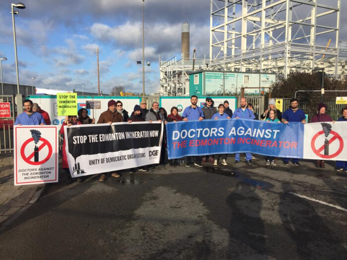 demonstration by doctors against the edmonton incinerator