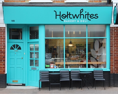 exterior of holtwhites bakery in chase side enfield