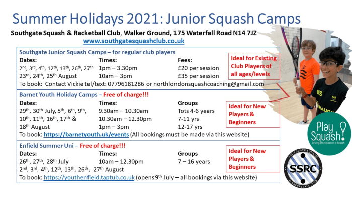 junior squash summer 2021