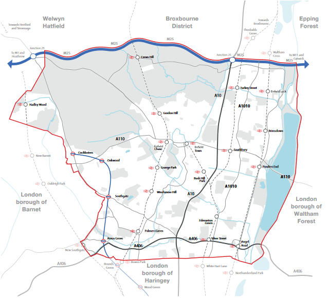 map of enfield borough from draft local plan