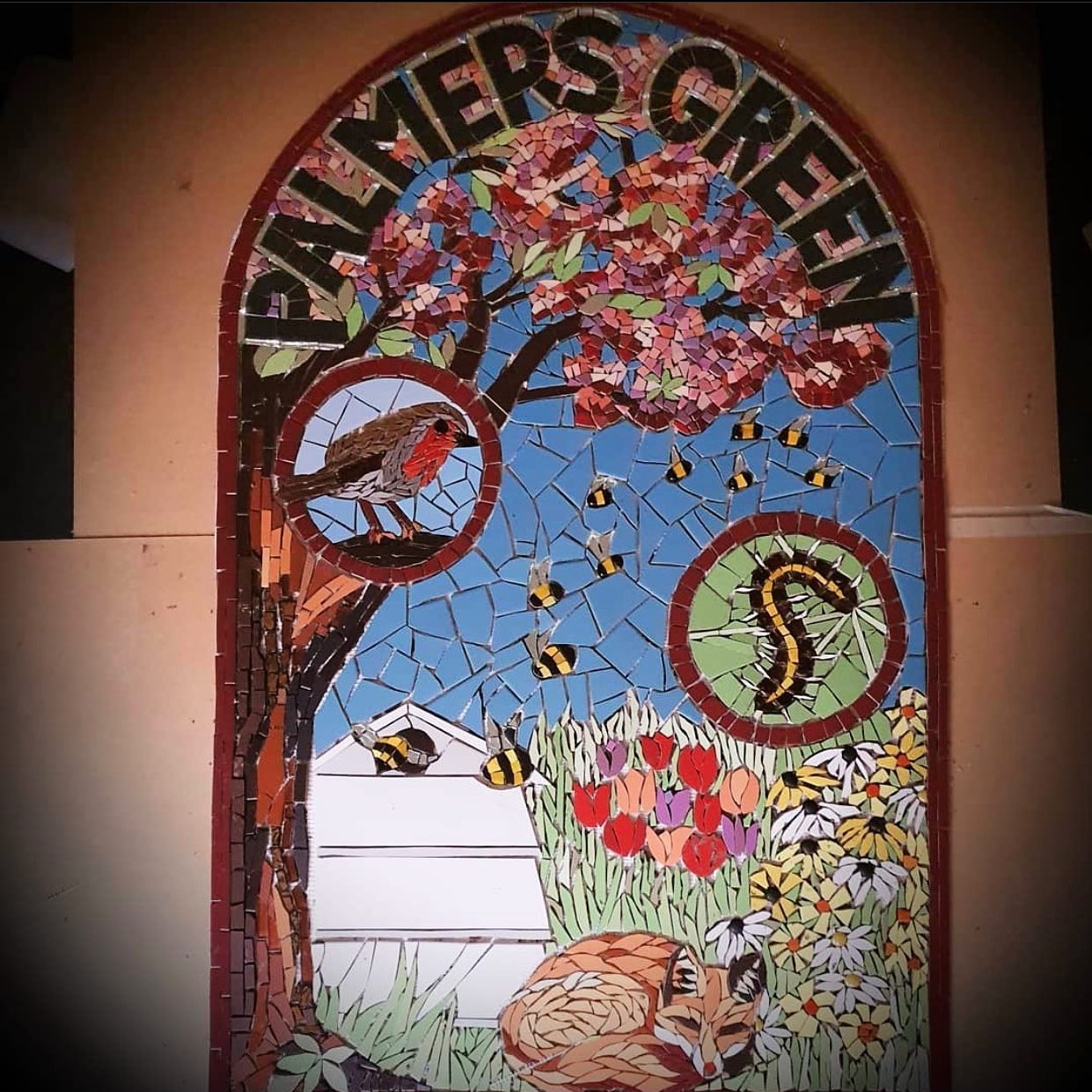 mosaic for palmers green station by alex mchallam