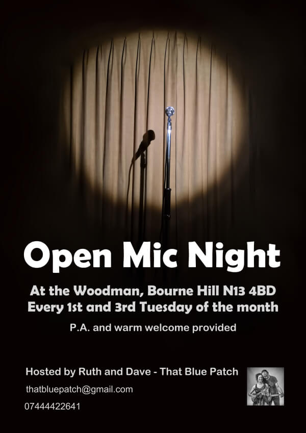 open mic nights at the woodman