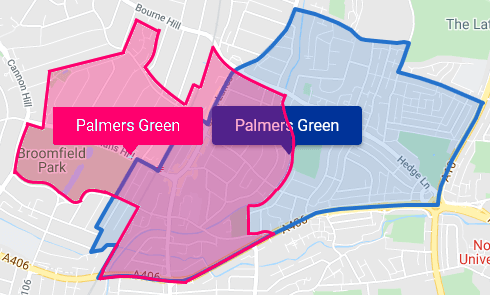 palmers green old and new wards