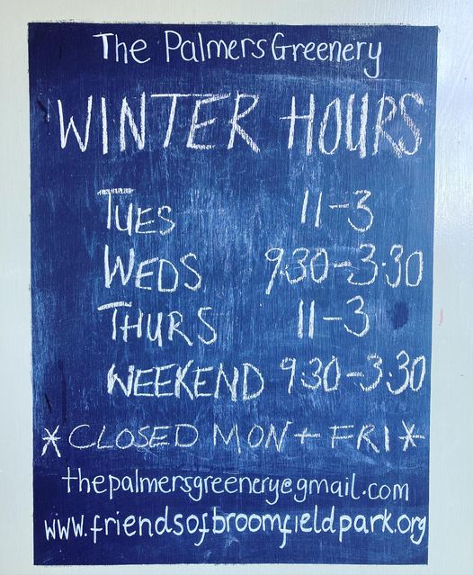palmers greenery winter opening hours