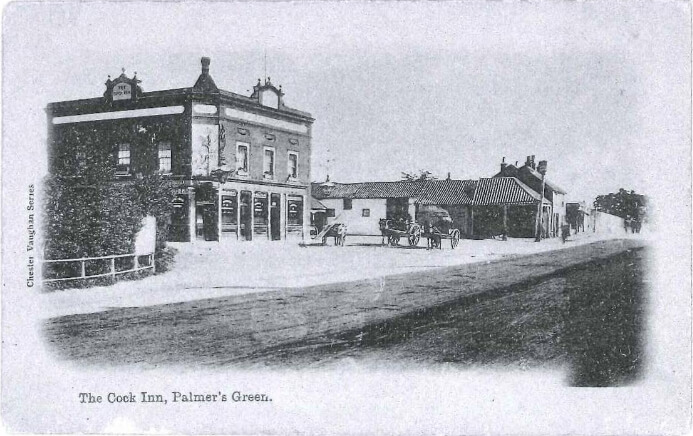 postcard of cock palmers green 1910