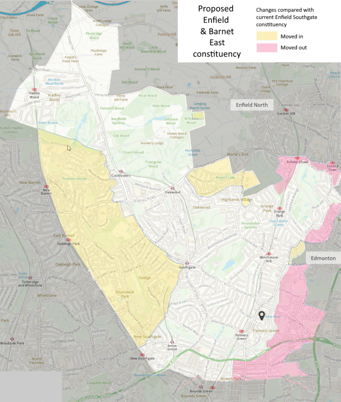 proposed new southgate and east barnet constituency 700px