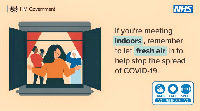 advert emphasizing need for ventilation to fight covid