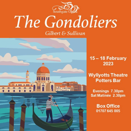 poster or flyer advertising event Southgate Opera present The Gondoliers