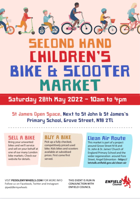 poster or flyer advertising event Children’s Bike & Scooter Second-Hand Bike Market