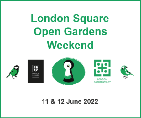 poster or flyer advertising event London Square Open Gardens Weekend