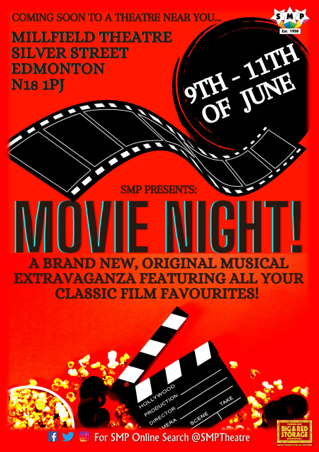 poster or flyer advertising event SMP Theatre present Movie Night! - a brand new original musical extravaganza