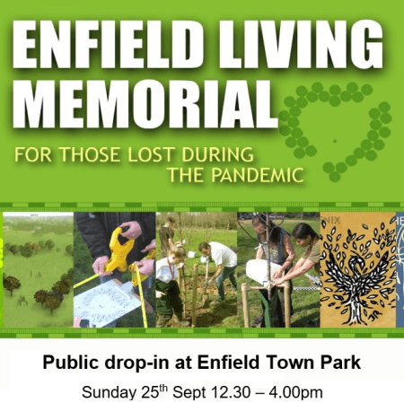 poster or flyer advertising event Drop in and find out more about the Enfield Living Memorial