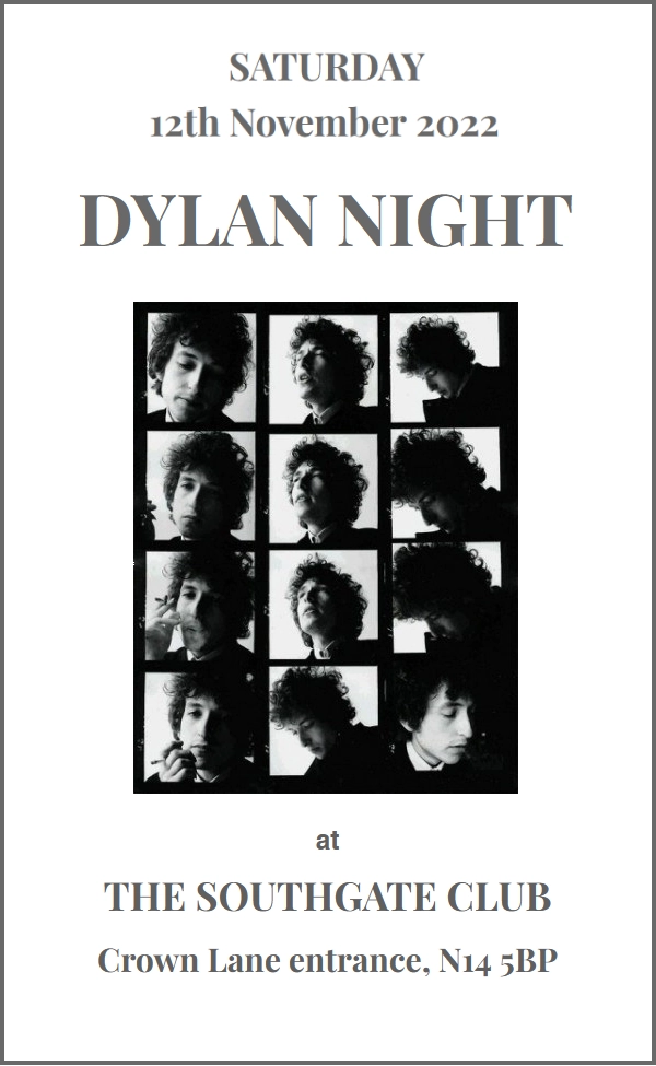 poster or flyer advertising event St Harmonica\'s presents Dylan Night