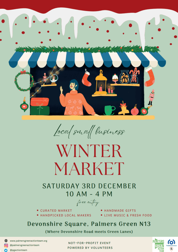 flyer advertisting winter market in devonshire square