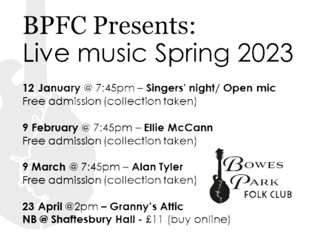 202304 bowes park folk club events