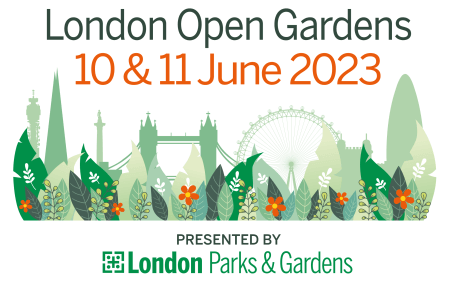 poster or flyer advertising event London Open Gardens
