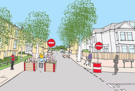 artists impression of former point one way in stonard road palmers green