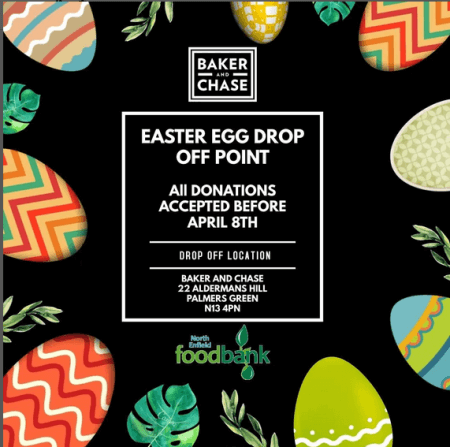 baker and chase easter egg drop off point