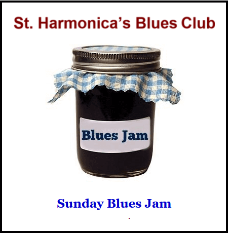 poster or flyer advertising event St Harmonica\'s Blues Club: Monthly Blues Jam