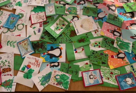 christmas cards for patients at the north middlesex hospital provided by pupils at oakthorpe school