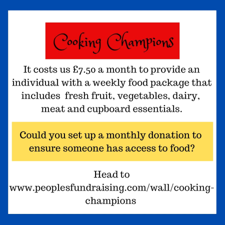 cooking champions appeal for monthly donations