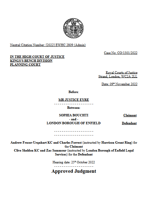 cover page bouchti vs enfield council