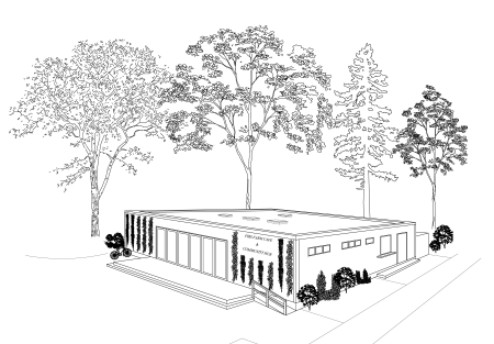 drawing of planned community hub at firs farm