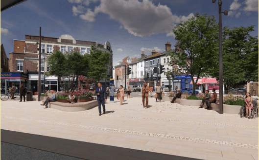 enfield town project visualisation looking towards church street from in front of enfield town station