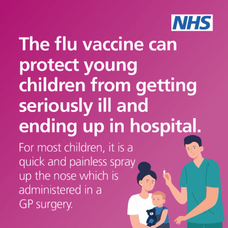 The flu vaccine can protect young children from getting seriously ill and ending up in hospital