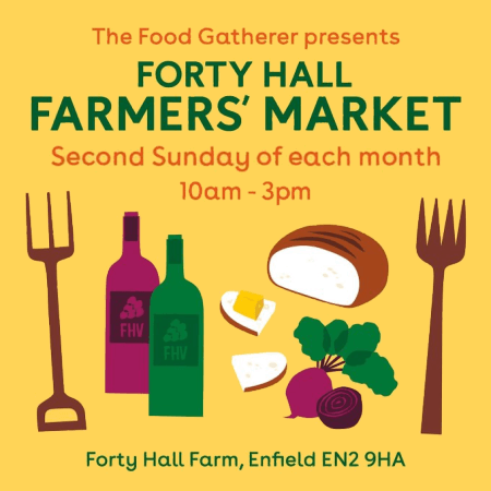 poster or flyer advertising event Forty Hall Farmers\' Market