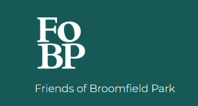 friends of broomfield park logo on turquoise background