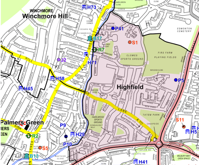 highfield ward map