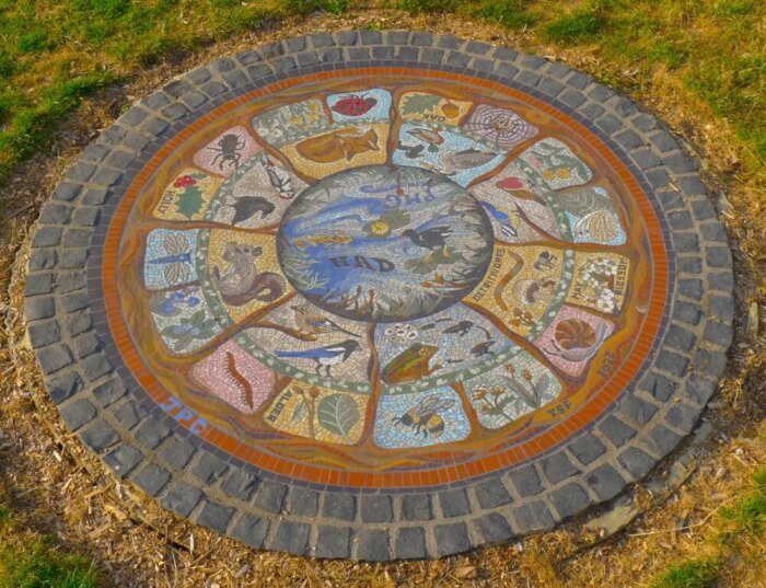 learning circle mosaic in conway recreation ground
