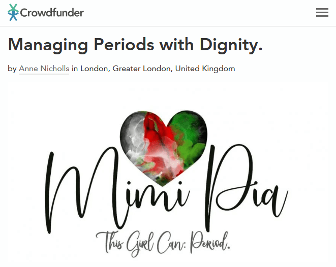 managing periods with dignity crowdfunder