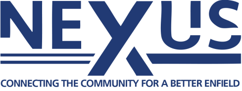 nexus enfield logo with slogan connecting the community for a better enfield