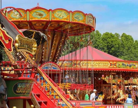 old fashioned fairground rides run by carters