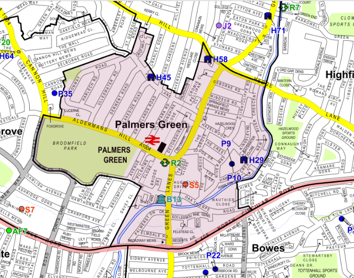 palmers green ward map