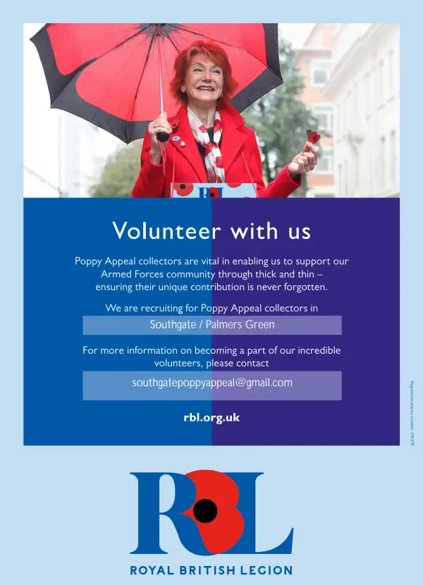 poppy appeal collectors recruitment poster southgate palmers green 2022 2 1