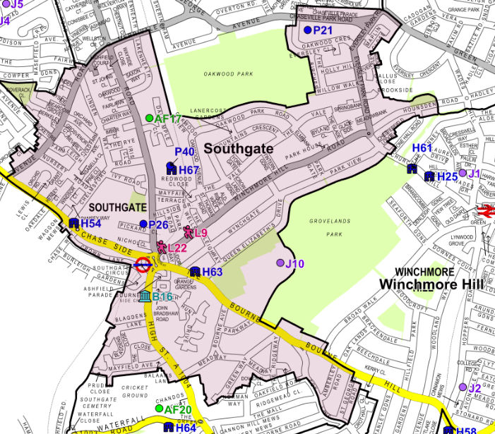 southgate ward map