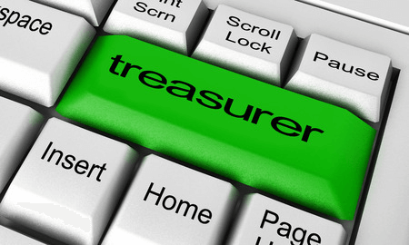 treasurer key on computer keyboard